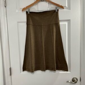 Prana Daphne wool blend brown  Skirt, A-Line roll down waist, size small